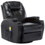 Sillón de masaje mecedora de cuero sintético negro