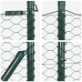 Reja con postes Verde 1 x 100 m Acero recubierto de PVC