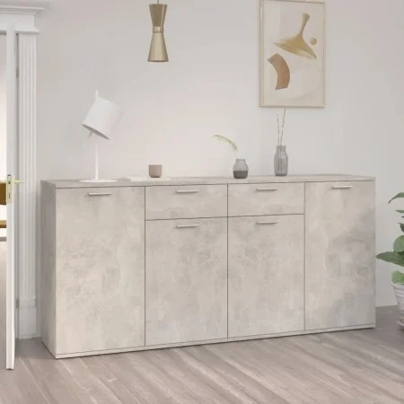 Aparador de madera de ingeniería gris 160x36x75 cm de vidaXL, Aparadores - Ref: Foro24-3074931, Precio: 179,44 €, Descuento: %