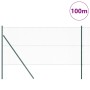 Reja con postes Verde 1.2 x 100 m Acero recubierto de PVC