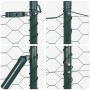 Reja con postes Verde 1.2 x 100 m Acero recubierto de PVC