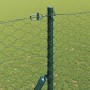 Reja con postes Verde 1.5 x 100 m Acero recubierto de PVC