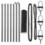Reja con postes Gris 0.4 x 10 m Acero recubierto de PVC