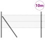 Reja con postes Gris 0.5 x 10 m Acero recubierto de PVC