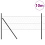 Reja con postes Gris 0.5 x 10 m Acero recubierto de PVC