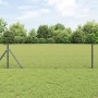 Reja con postes Gris 0.6 x 10 m Acero recubierto de PVC