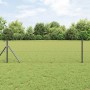 Reja con postes Gris 0.6 x 10 m Acero recubierto de PVC