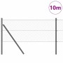 Reja con postes Gris 0.6 x 10 m Acero recubierto de PVC