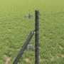 Reja con postes Gris 0.6 x 10 m Acero recubierto de PVC