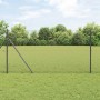 Reja con postes Gris 1 x 10 m Acero recubierto de PVC
