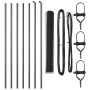 Reja con postes Gris 1 x 10 m Acero recubierto de PVC