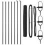 Reja con postes Gris 1.2 x 10 m Acero recubierto de PVC