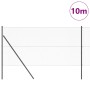 Reja con postes Gris 1.4 x 10 m Acero recubierto de PVC