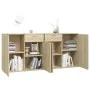 Sideboard aus Sonoma-Eichenholzwerkstoff, 160 x 36 x 75 cm von vidaXL, Sideboards - Ref: Foro24-3074930, Preis: 151,59 €, Rab...