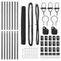 Reja con postes Gris 1.4 x 10 m Acero recubierto de PVC