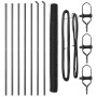 Reja con postes Gris 1.5 x 10 m Acero recubierto de PVC