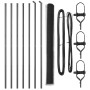 Reja con postes Gris 1.6 x 10 m Acero recubierto de PVC