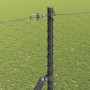 Reja con postes Gris 1.6 x 10 m Acero recubierto de PVC