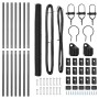Reja con postes Gris 1.6 x 10 m Acero recubierto de PVC