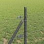 Reja con postes Gris 0.4 x 25 m Acero recubierto de PVC