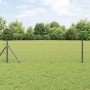 Reja con postes Gris 0.4 x 25 m Acero recubierto de PVC