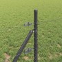 Reja con postes Gris 0.4 x 25 m Acero recubierto de PVC