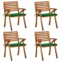 Sillas de jardín con cojines 4 unidades madera maciza de acacia de vidaXL, Sillas de jardín - Ref: Foro24-3075179, Precio: 39...