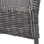 Sillas de comedor 2 unidades ratán Kubu y madera caoba marrón