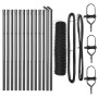Reja con postes Gris 0.4 x 25 m Acero recubierto de PVC