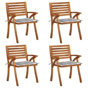 Garden chairs with cushions 4 units solid acacia wood by vidaXL, Garden chairs - Ref: Foro24-3075188, Price: 390,84 €, Discou...