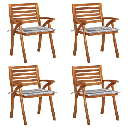 Garden chairs with cushions 4 units solid acacia wood by vidaXL, Garden chairs - Ref: Foro24-3075188, Price: 512,04 €, Discou...