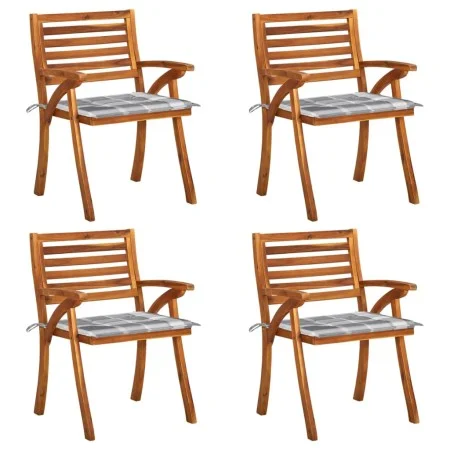 Garden chairs with cushions 4 units solid acacia wood by vidaXL, Garden chairs - Ref: Foro24-3075188, Price: 411,94 €, Discou...