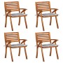 Garden chairs with cushions 4 units solid acacia wood by vidaXL, Garden chairs - Ref: Foro24-3075188, Price: 512,04 €, Discou...