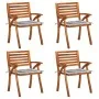 Garden chairs with cushions 4 units solid acacia wood by vidaXL, Garden chairs - Ref: Foro24-3075188, Price: 411,94 €, Discou...