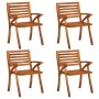 Garden chairs with cushions 4 units solid acacia wood by vidaXL, Garden chairs - Ref: Foro24-3075188, Price: 512,04 €, Discou...