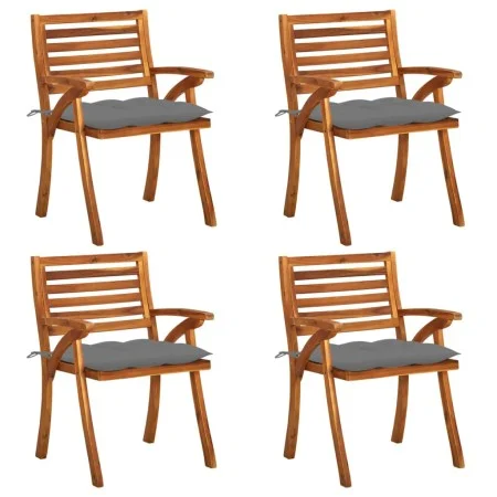 Garden chairs with cushions 4 units solid acacia wood by vidaXL, Garden chairs - Ref: Foro24-3075190, Price: 383,26 €, Discou...