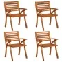 Garden chairs with cushions 4 units solid acacia wood by vidaXL, Garden chairs - Ref: Foro24-3075190, Price: 383,26 €, Discou...