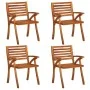 Sillas de jardín con cojines 4 unidades madera maciza de acacia de vidaXL, Sillas de jardín - Ref: Foro24-3075191, Precio: 38...