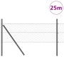 Reja con postes Gris 0.8 x 25 m Acero recubierto de PVC