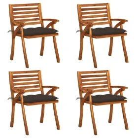 Garden chairs with cushions 4 units solid acacia wood by vidaXL, Garden chairs - Ref: Foro24-3075197, Price: 383,26 €, Discou...