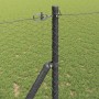 Reja con postes Gris 1 x 25 m Acero recubierto de PVC