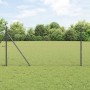 Reja con postes Gris 1 x 25 m Acero recubierto de PVC