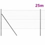 Reja con postes Gris 1 x 25 m Acero recubierto de PVC