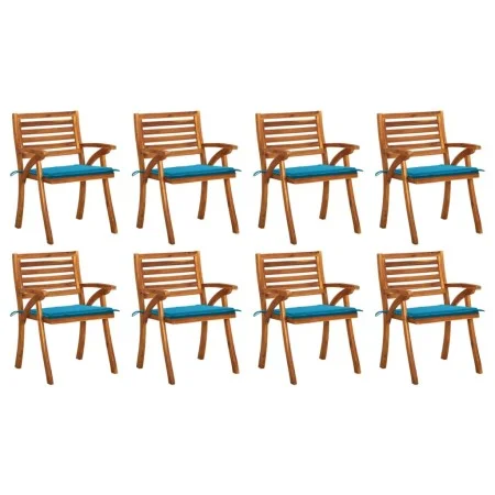 Gartenstühle 8 Stück aus massivem Teakholz mit Kissen von vidaXL, Gartenstühle - Ref: Foro24-3075205, Preis: 692,30 €, Rabatt: %