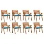 Garden chairs 8 pcs solid teak wood with cushions by vidaXL, Garden chairs - Ref: Foro24-3075205, Price: 692,30 €, Discount: %