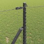 Reja con postes Gris 1.2 x 25 m Acero recubierto de PVC