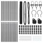 Reja con postes Gris 1.2 x 25 m Acero recubierto de PVC