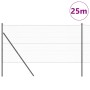 Reja con postes Gris 1.2 x 25 m Acero recubierto de PVC