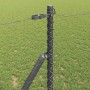 Reja con postes Gris 1.2 x 25 m Acero recubierto de PVC