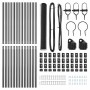 Reja con postes Gris 1.4 x 25 m Acero recubierto de PVC